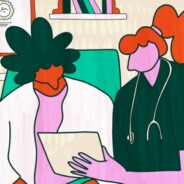 A patient hands their doctor a paper with all of their symptoms to go over together