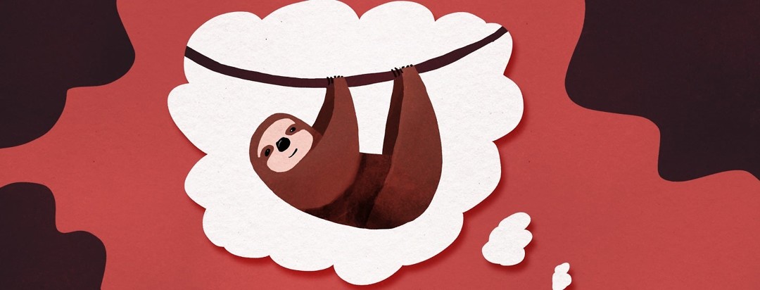 a sloth in a thought bubble