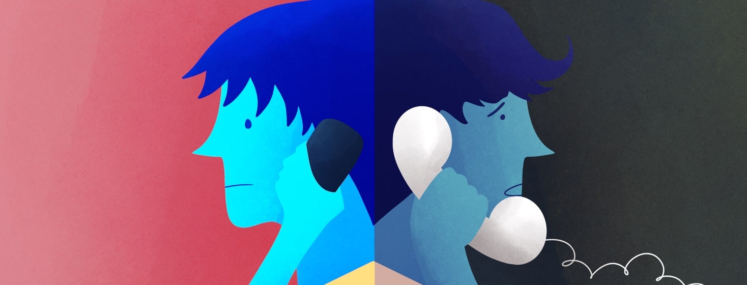 a person talking on the phone to their past self