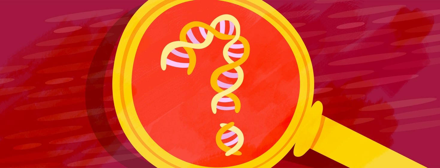 a dna strand in the shape of a question mark